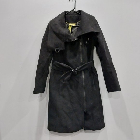 Soia & Kyo Black Belted Full Zip Wool Jacket Medium - Picture 1 of 9
